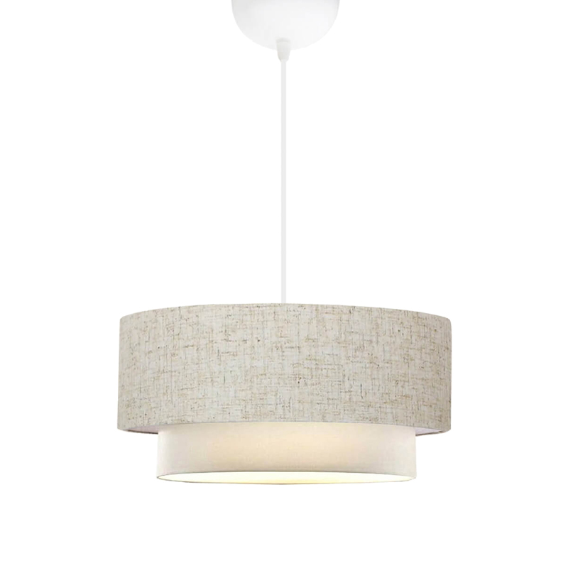 product_pako_202-000132 Φωτιστικό οροφής Sombre ύφασμα σε γκρι με κρεμ χρώμα Φ30x15εκ - Image 1