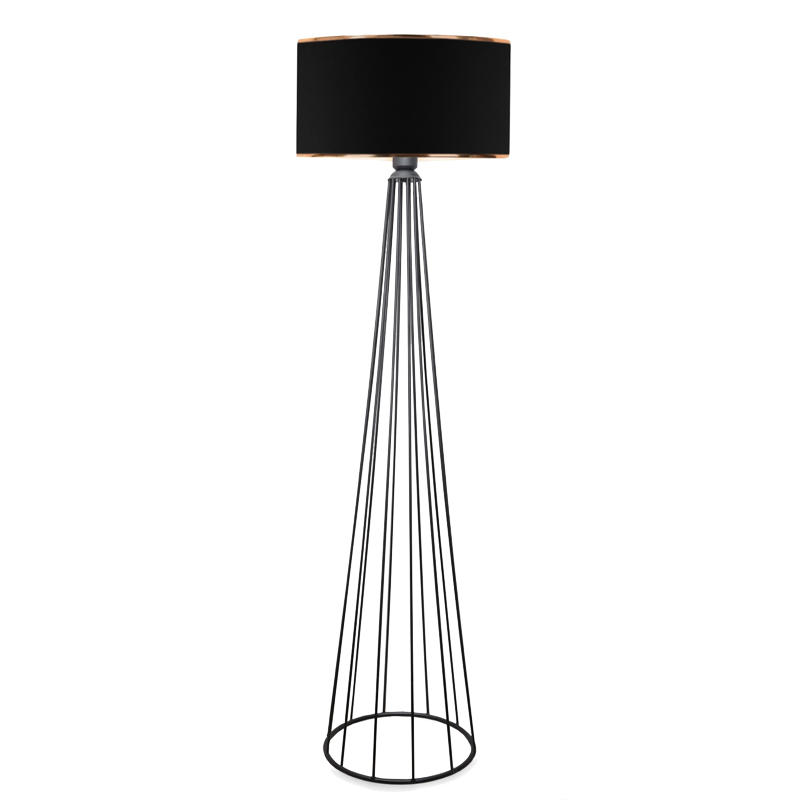product_pako_202-000142 Φωτιστικό δαπέδου Firdo I Ε27 ύφασμα-μέταλλο μαύρο Φ38x121εκ - Image 1