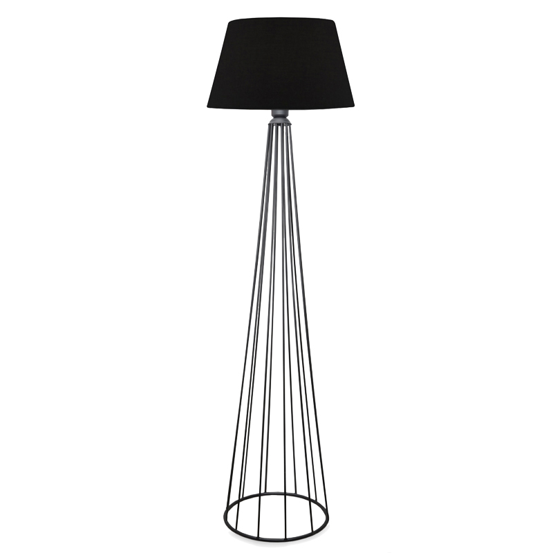 product_pako_202-000145 Φωτιστικό δαπέδου Firdo II Ε27 ύφασμα-μέταλλο μαύρο Φ38x121εκ - Image 1