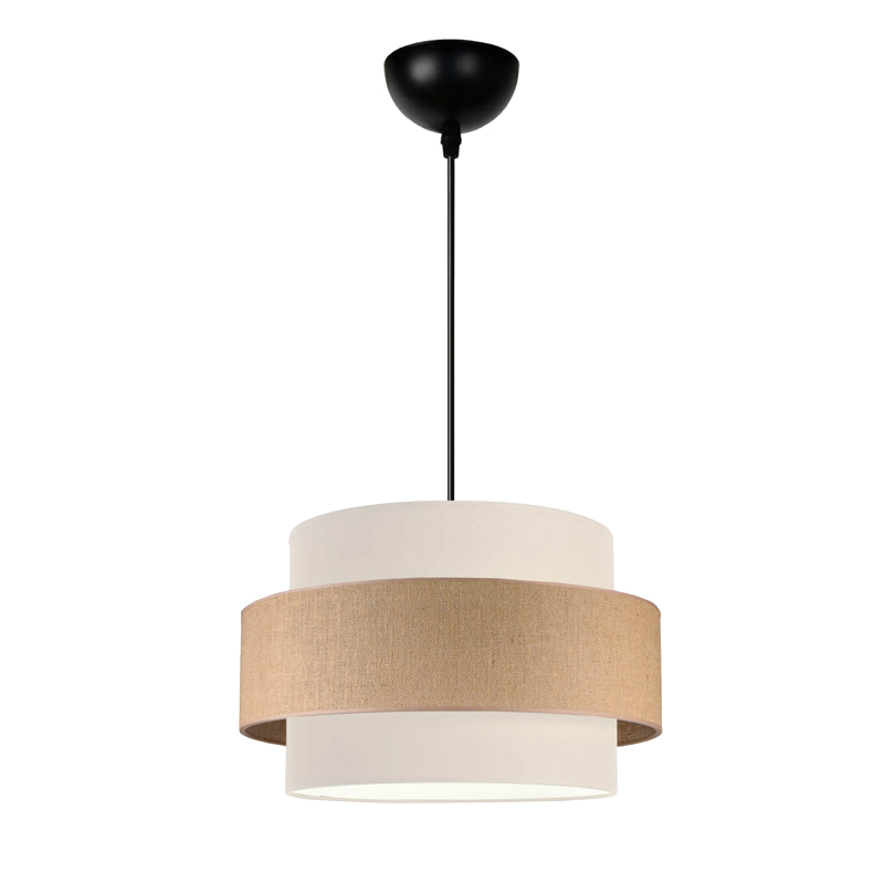 product_pako_202-000148 Φωτιστικό οροφής Fozy ύφασμα σε κρέμα-φυσικό απόχρωση Φ30x22εκ - Image 1