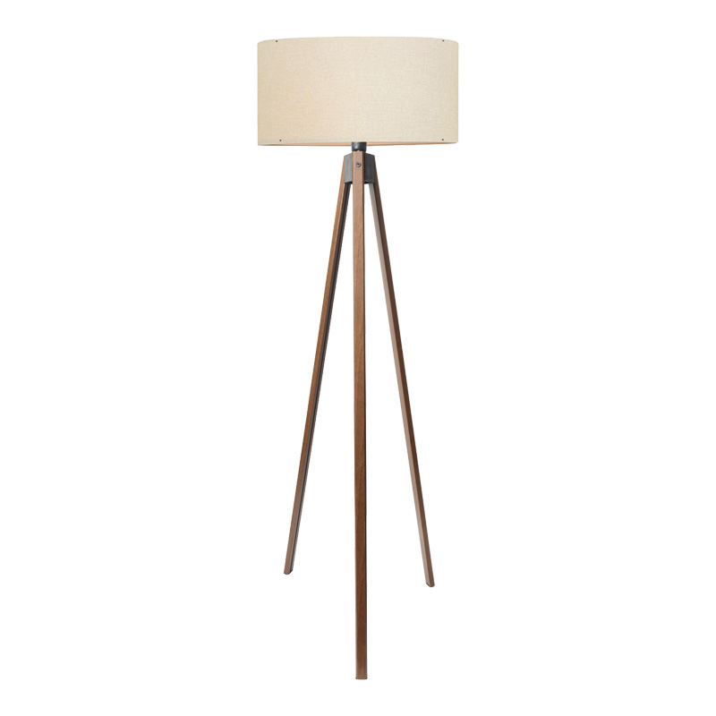 product_pako_202-000172 Φωτιστικό δαπέδου PWL-1059 Ε27 σε κρέμα-καρυδί απόχρωση Φ38x140εκ - Image 1