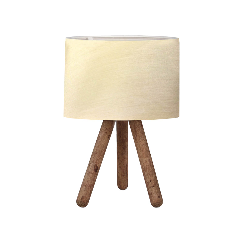 product_pako_202-000182 Επιτραπέζιο φωτιστικό PWL-1071 Ι Ε27 μπεζ -καρυδί Φ19x32εκ - Image 1