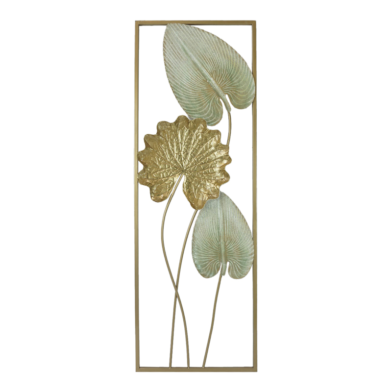 product_pako_209-000032 Διακοσμητικό τοίχου Tropana II Inart μέταλλο σε χρυσή και λευκή απόχρωση 31x2.5x90.2εκ - Image 1