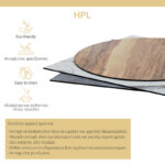 Επιφάνεια τραπεζιού Relian HPL μαύρο όψη μαρμάρου 80x80εκ πάχους 12mm - Image 2