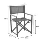 Πολυθρόνα σκηνοθέτη Mabu ανθρακί αλουμίνιο 56x48x86εκ - Image 3