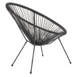 Πολυθρόνα Acapulco μεταλλο-pe rattan σε μαύρη απόχρωση 68.5x74.5x84εκ - Image 2
