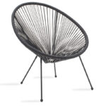 Πολυθρόνα Acapulco μεταλλο-pe rattan σε μαύρη απόχρωση 68.5x74.5x84εκ