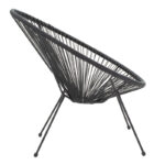 Πολυθρόνα Acapulco μεταλλο-pe rattan σε μαύρη απόχρωση 68.5x74.5x84εκ - Image 3