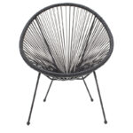 Πολυθρόνα Acapulco μεταλλο-pe rattan σε μαύρη απόχρωση 68.5x74.5x84εκ - Image 4