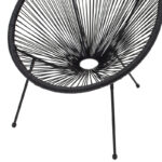 Πολυθρόνα Acapulco μεταλλο-pe rattan σε μαύρη απόχρωση 68.5x74.5x84εκ - Image 5