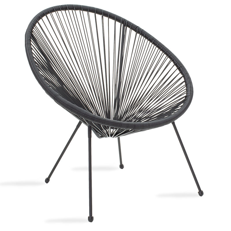 product_pako_218-000026 Πολυθρόνα Acapulco μεταλλο-pe rattan σε μαύρη απόχρωση 68.5x74.5x84εκ - Image 1
