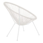 Πολυθρόνα Acapulco μεταλλο-pe rattan σε λευκή απόχρωση 68.5x74.5x84εκ - Image 2