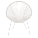 Πολυθρόνα Acapulco μεταλλο-pe rattan σε λευκή απόχρωση 68.5x74.5x84εκ - Image 4