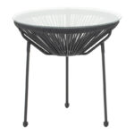 Τραπέζι Acapulco μεταλλο-pe rattan σε μαύρη απόχρωση Φ50x52εκ