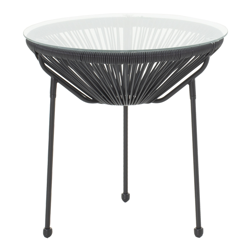 product_pako_218-000030 Τραπέζι Acapulco μεταλλο-pe rattan σε μαύρη απόχρωση Φ50x52εκ - Image 1