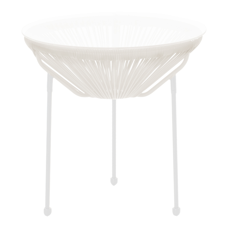 product_pako_218-000031 Τραπέζι Acapulco μεταλλο-pe rattan σε λευκή απόχρωση Φ50x52εκ - Image 1