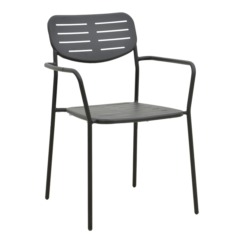 product_pako_218-000043 Πολυθρόνα Deraby στοιβαζόμενη μαύρο μέταλλο 56x45.5x83εκ - Image 1