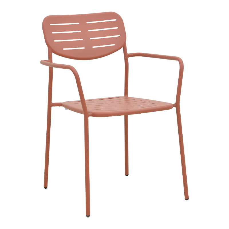 product_pako_218-000045 Πολυθρόνα Deraby στοιβαζόμενη terracotta μέταλλο 56x45.5x83εκ - Image 1