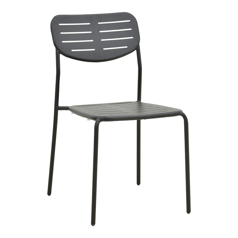 product_pako_218-000046 Καρέκλα Deraby στοιβαζόμενη μαύρο μέταλλο 52.5x45.5x83εκ - Image 1