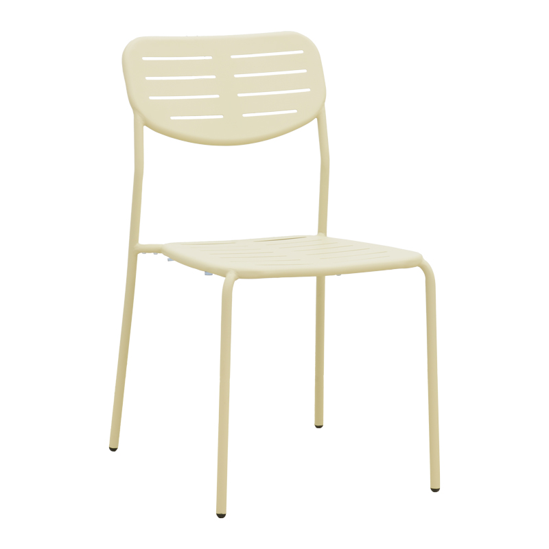 product_pako_218-000047 Καρέκλα Deraby στοιβαζόμενη κρεμ μέταλλο 52.5x45.5x83εκ - Image 1