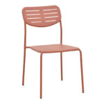 Καρέκλα Deraby στοιβαζόμενη terracotta μέταλλο 52.5x45.5x83εκ