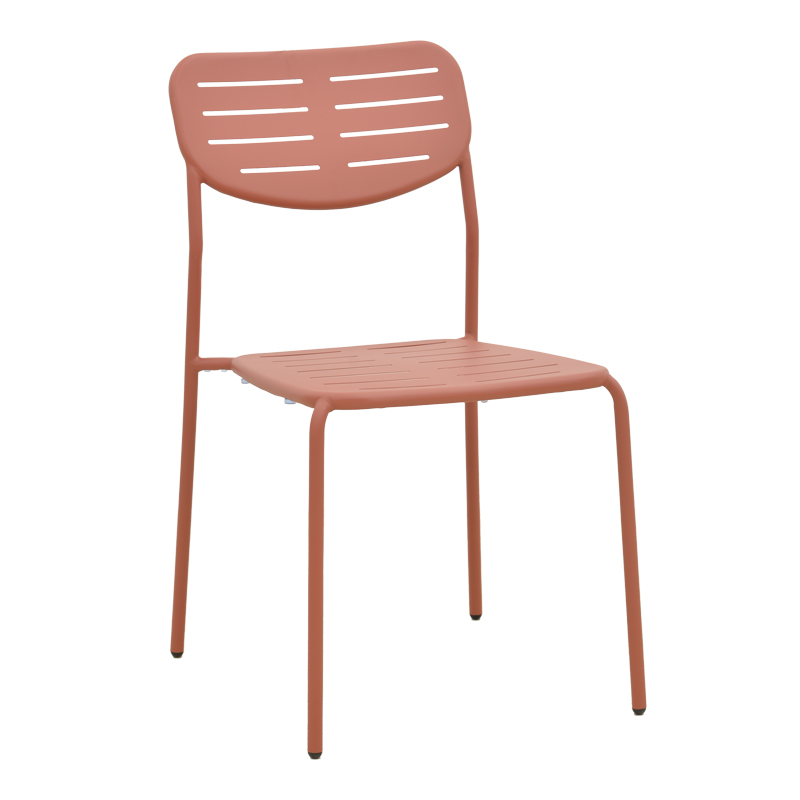 product_pako_218-000048 Καρέκλα Deraby στοιβαζόμενη terracotta μέταλλο 52.5x45.5x83εκ - Image 1