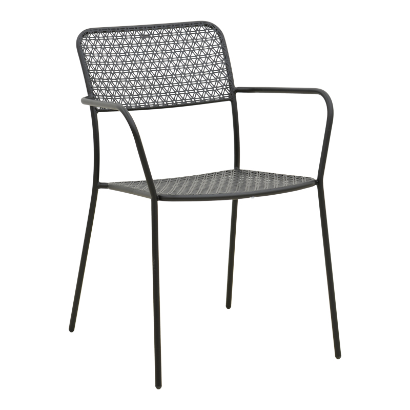 product_pako_218-000055 Πολυθρόνα Federal στοιβαζόμενη μαύρο μέταλλο 57x58x81.5εκ - Image 1