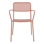 Πολυθρόνα Federal στοιβαζόμενη terracotta μέταλλο 57x58x81.5εκ - Image 5