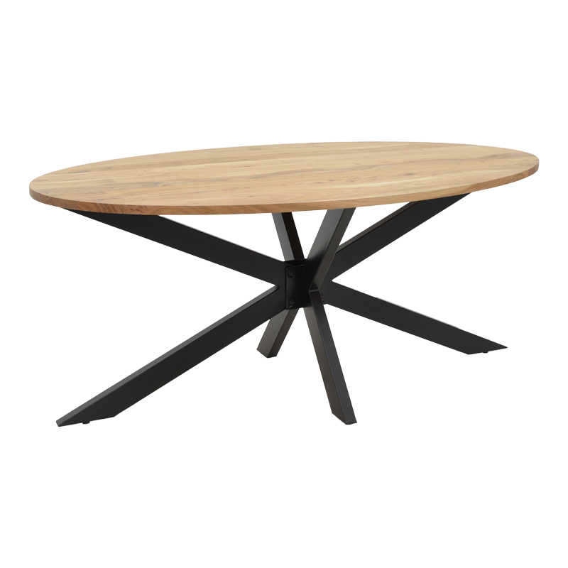 product_pako_223-000029 Τραπέζι Bonre φυσικό μασίφ ξύλο ακακίας-πόδι μαύρο μέταλλο 175x96x76εκ. - Image 1
