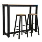 Σετ τραπέζι μπαρ Marle 3τμχ sonoma-μαύρο πόδι 120x40x100εκ - Image 2