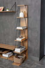 Βιβλιοθήκη mini Tars sonoma-μαύρο 50x22x150εκ - Image 2