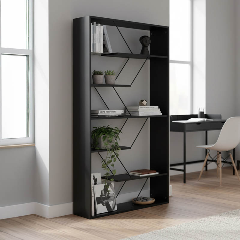 product_pako_225-000033 Βιβλιοθήκη Tars ανθρακί-μαύρο 84x24x157εκ - Image 1