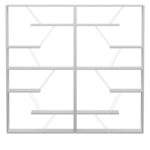 Βιβλιοθήκη Tars γκρι-λευκό 168x24x157εκ - Image 2