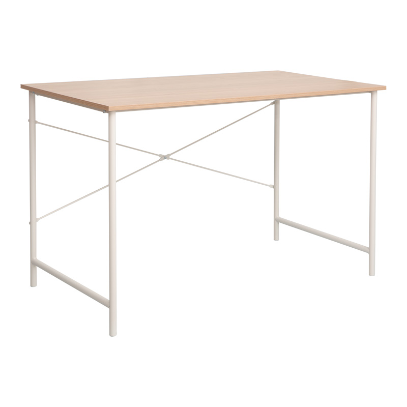 product_pako_225-000061 Γραφείο εργασίας Senzia σε φυσική απόχρωση με λευκό μέταλλο 120x60x75εκ - Image 1