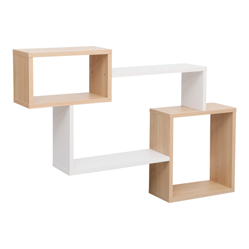 product_pako_225-000069 Ράφι τοίχου Beldra σε φυσική απόχρωση με λευκό 84x15x57.8εκ - Image 1