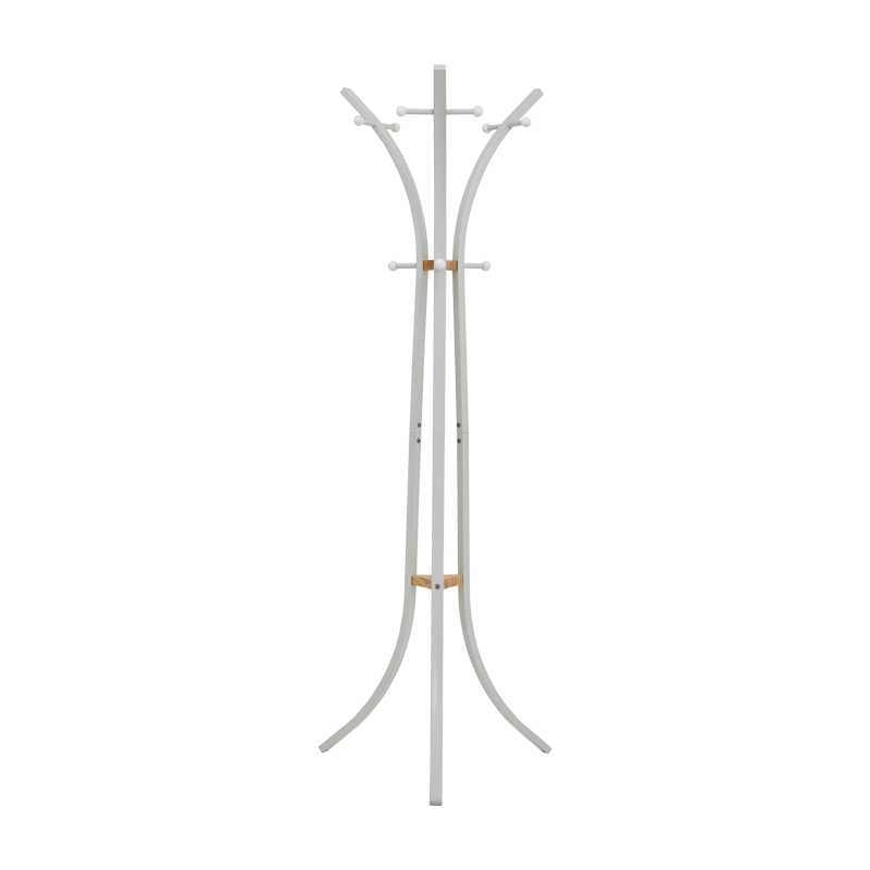 product_pako_226-000029 Καλόγερος ρούχων Bamile λευκό μέταλλο και rubberwood σε φυσική απόχρωση 51x63x175εκ - Image 1
