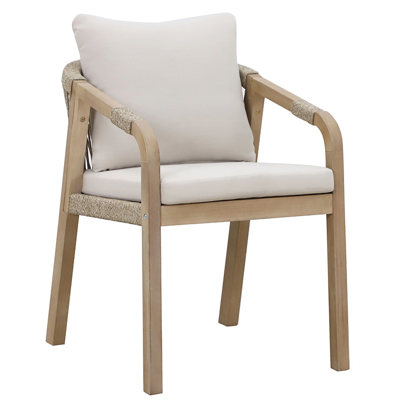 product_pako_228-000007 Πολυθρόνα Malibu μασίφ ξύλο ακακίας-ύφασμα μπεζ 55x60x75εκ (Σετ 2 τεμαχίων) - Image 1