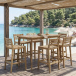 Τραπεζαρία Bravo σετ 7 τμχ μασίφ ξύλο ακακίας 130x70x90εκ