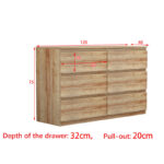 Συρταριέρα Cindy 6 συρταριών γκρι μαρμάρου 120x40x75εκ - Image 5
