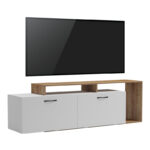 Έπιπλο τηλεόρασης Tobler σε oak- λευκή απόχρωση 170x40x53εκ - Image 2