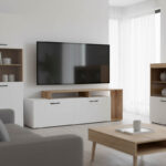 Έπιπλο τηλεόρασης Tobler σε oak- λευκή απόχρωση 170x40x53εκ
