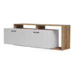 Έπιπλο τηλεόρασης Tobler σε oak- λευκή απόχρωση 170x40x53εκ - Image 5