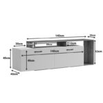 Έπιπλο τηλεόρασης Tobler σε oak- λευκή απόχρωση 170x40x53εκ - Image 7