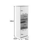 Ντουλάπα κουζίνας Rowan σε λευκή-sonoma απόχρωση 60x42x182εκ - Image 8