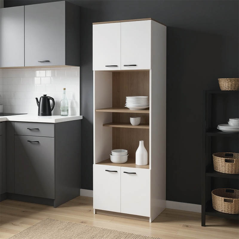 product_pako_230-000085 Ντουλάπα κουζίνας Rowan σε λευκή-sonoma απόχρωση 60x42x182εκ - Image 1