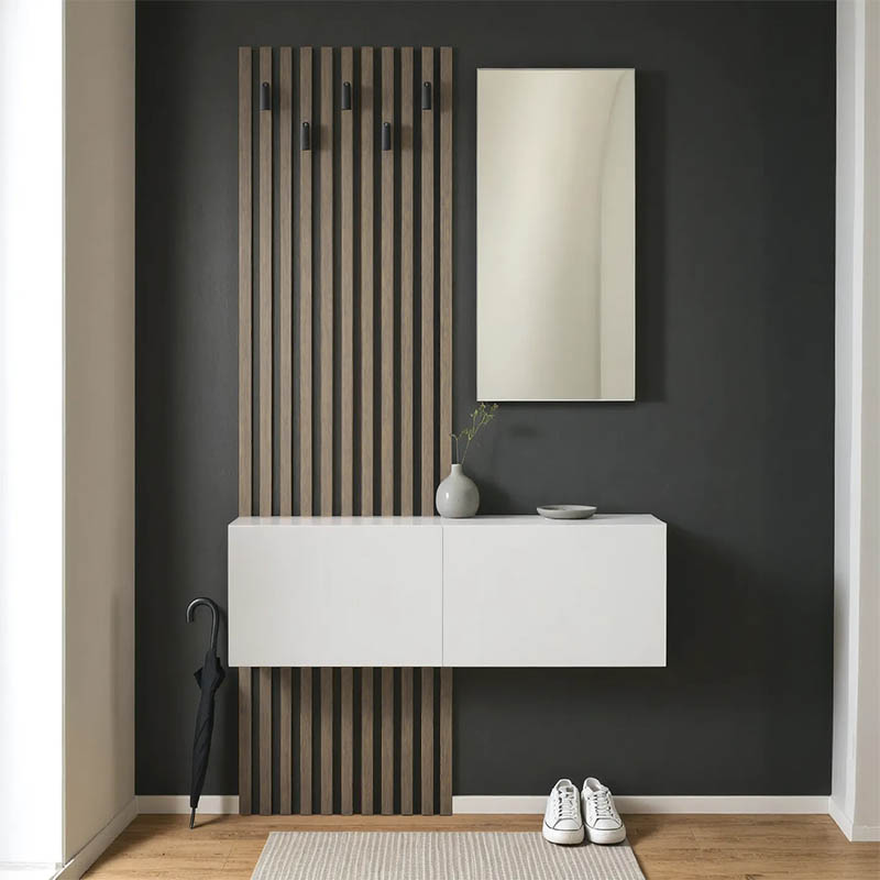 product_pako_230-000089 Έπιπλο εισόδου με καθρέπτη Arika σε λευκό-sonoma απόχρωση 100x37.1x199.5εκ - Image 1