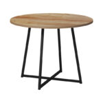 Τραπέζι Sarah Ι oak- μαύρα μεταλλικά πόδια Φ100x76εκ - Image 2