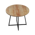 Τραπέζι Sarah Ι oak- μαύρα μεταλλικά πόδια Φ100x76εκ - Image 4