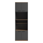 Ντουλάπα κουζίνας Rowan σε ανθρακί-oak απόχρωση 60x42x182εκ - Image 2