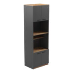 Ντουλάπα κουζίνας Rowan σε ανθρακί-oak απόχρωση 60x42x182εκ